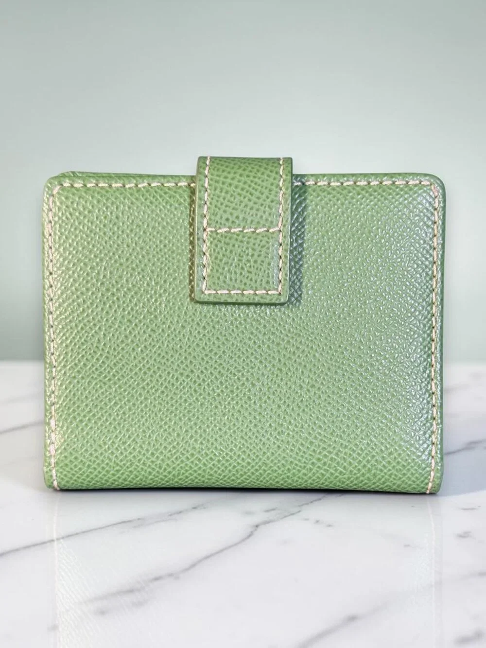Dooney & Bourke Vintage Pebbled Green Leather Tote Bag with Matching Wallet Set